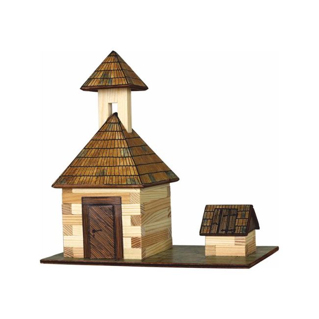Set constructie arhitectura Clopotnita, 68 piese din lemn, Walachia KDGWLMK09