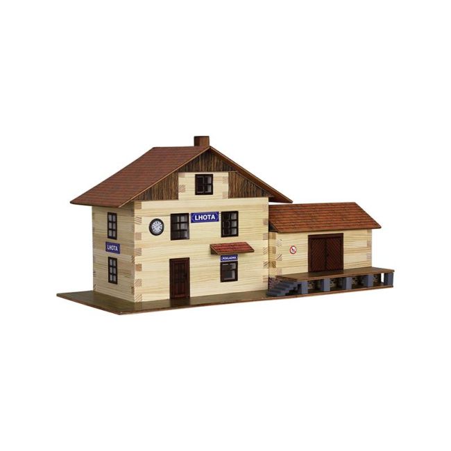 Set constructie arhitectura Gara, 213 piese din lemn, Walachia KDGWLMK36