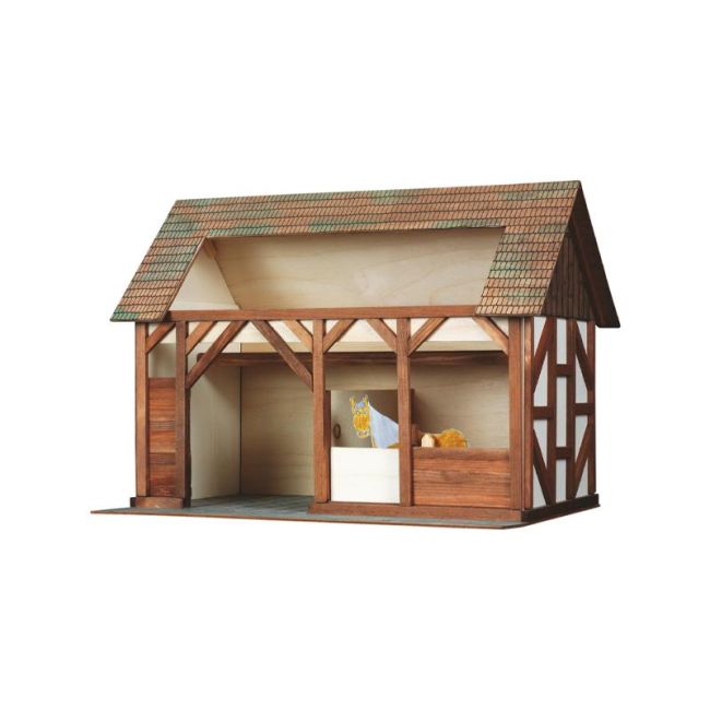Set constructie arhitectura Grajdul animalelor, 154 piese din lemn, Walachia KDGWLMK30