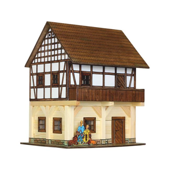 Set constructie arhitectura Granar cu grinzi, 115 piese din lemn, Walachia KDGWLMK37