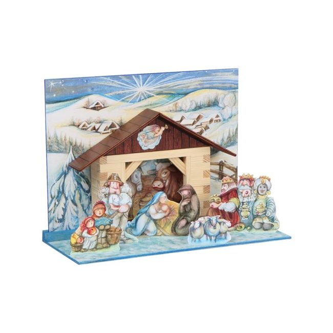Set constructie arhitectura Ieslea din Betleem, 68 piese din lemn, Walachia KDGWLMK44