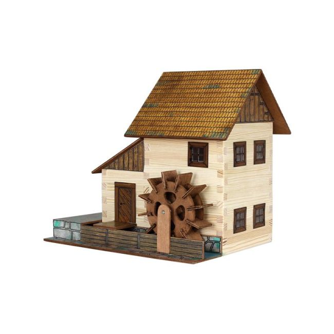 Set constructie arhitectura Moara de apa, 196 piese din lemn, Walachia KDGWLMK16