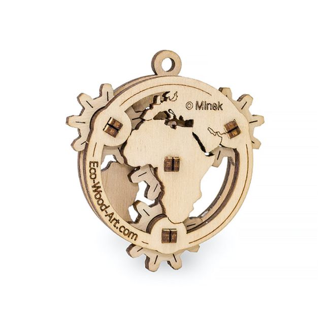 Set constructie mini cu mecanism Puzzle 3D EWICK: GLOBE din lemn 14 piese @ EWA KDGEWA00050