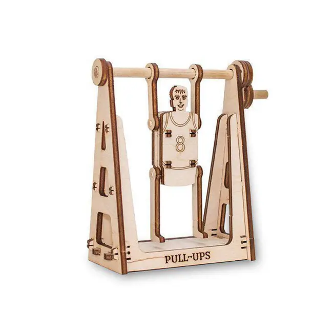 Set constructie mini cu mecanism Puzzle 3D SPINNING SPORTSMAN din lemn 22 piese @ EWA KDGEWA00034