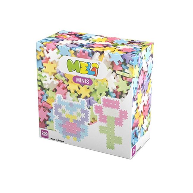 Set creativ de constructie, Minis Pastel 200 piese, Meli KDGML50304