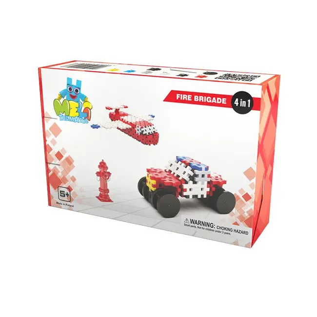 Set creativ de constructie Pompierii, 153 piese, Meli KDGML50110