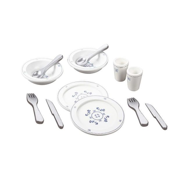 Set vesela pentru 2 persoane Royal, din lemn, MAMAMEMO KDGAS85414