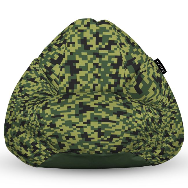 Fotoliu Units Puf Bean Bag tip para L, impermeabil, indoor/outdoor, sac interior, cu maner, 80 x 80 x 60 cm, Minecraft BEANUNB-PR-L-EXT-047