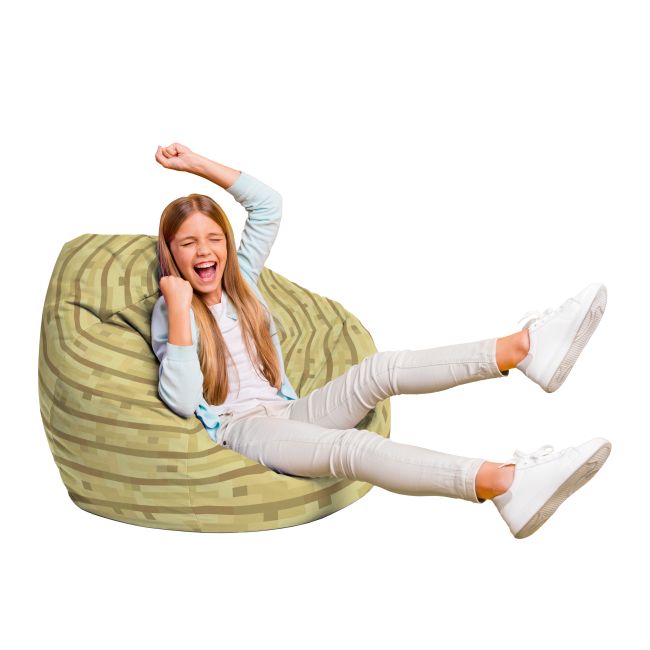 Fotoliu Units Puf Bean Bag tip para L, impermeabil, indoor/outdoor, sac interior, cu maner, 80 x 80 x 60 cm, Minecraft Cutie BEANUNB-PR-L-EXT-196