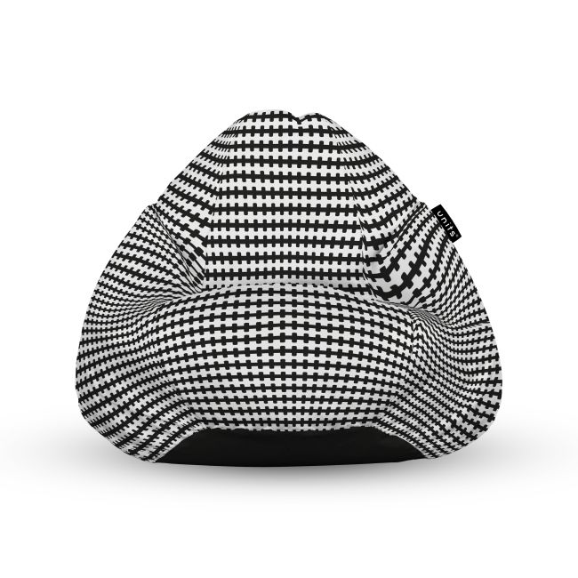 Fotoliu Units Puf Bean Bag tip para L, impermeabil, indoor/outdoor, sac interior, cu maner, 80 x 80 x 60 cm, Scandinavian, Black BEANUNB-PR-L-EXT-158