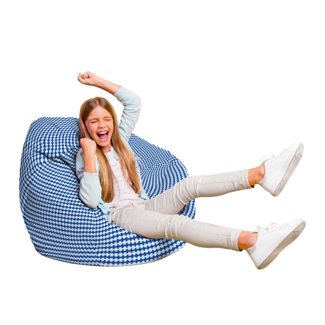 Fotoliu Units Puf Bean Bag tip para L, impermeabil, indoor/outdoor, sac interior, cu maner, 80 x 80 x 60 cm, Scandinavian, Blue BEANUNB-PR-L-EXT-159