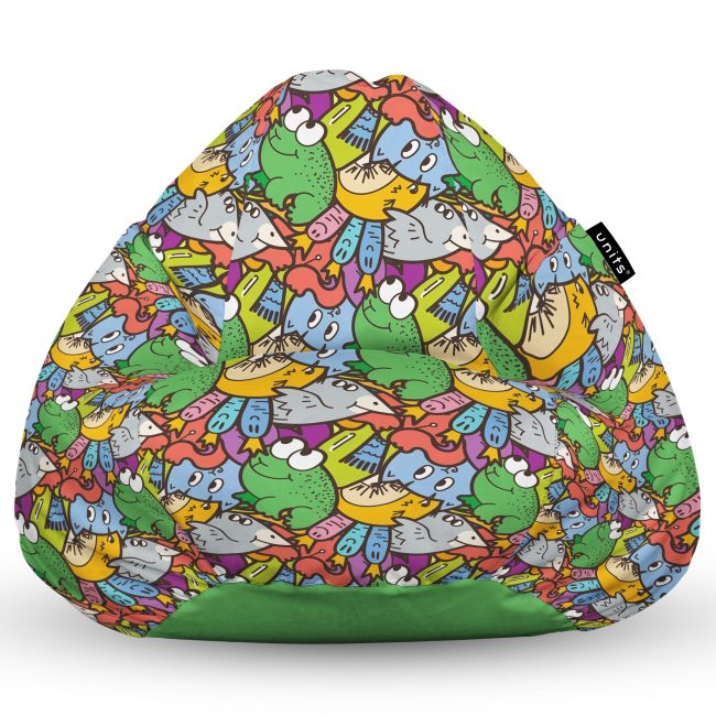 Fotoliu Units Puf Bean Bag tip para L, impermeabil, indoor/outdoor, sac interior, cu maner, 80 x 80 x 60 cm, broscute BEANUNB-PR-L-EXT-115