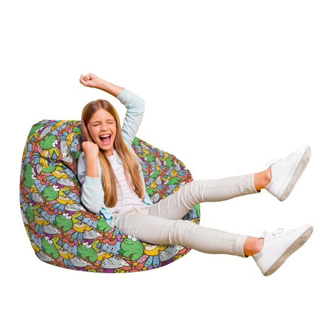 Fotoliu Units Puf Bean Bag tip para L, impermeabil, indoor/outdoor, sac interior, cu maner, 80 x 80 x 60 cm, broscute BEANUNB-PR-L-EXT-115