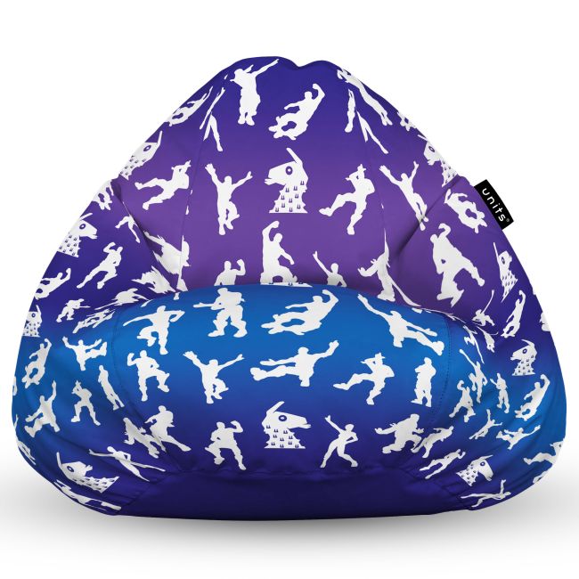 Fotoliu Units Puf Bean Bag tip para L, impermeabil, indoor/outdoor, sac interior, cu maner, 80 x 80 x 60 cm, fortnite BEANUNB-PR-L-EXT-129
