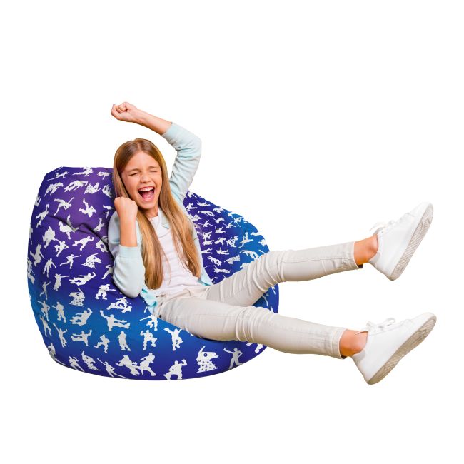 Fotoliu Units Puf Bean Bag tip para L, impermeabil, indoor/outdoor, sac interior, cu maner, 80 x 80 x 60 cm, fortnite BEANUNB-PR-L-EXT-129