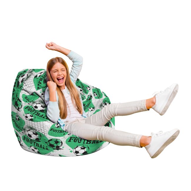 Fotoliu Units Puf Bean Bag tip para L, impermeabil, indoor/outdoor, sac interior, cu maner, 80 x 80 x 60 cm, fotbal BEANUNB-PR-L-EXT-089
