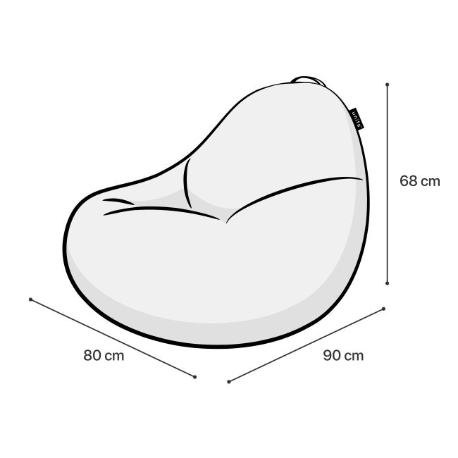 Fotoliu Units Puf Bean Bag tip para L, impermeabil, indoor/outdoor, sac interior, cu maner, 80 x 80 x 60 cm, lego fundal negru BEANUNB-PR-L-EXT-072