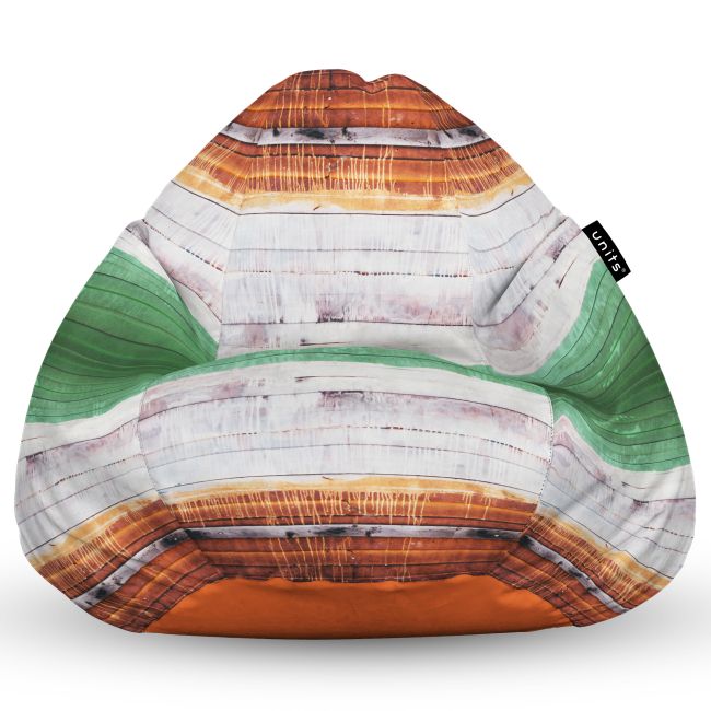Fotoliu Units Puf Bean Bag tip para L, impermeabil, indoor/outdoor, sac interior, cu maner, 80 x 80 x 60 cm, lemn vopsit BEANUNB-PR-L-EXT-013