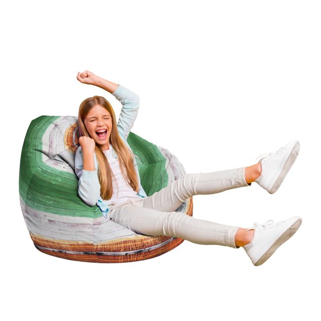 Fotoliu Units Puf Bean Bag tip para L, impermeabil, indoor/outdoor, sac interior, cu maner, 80 x 80 x 60 cm, lemn vopsit BEANUNB-PR-L-EXT-013