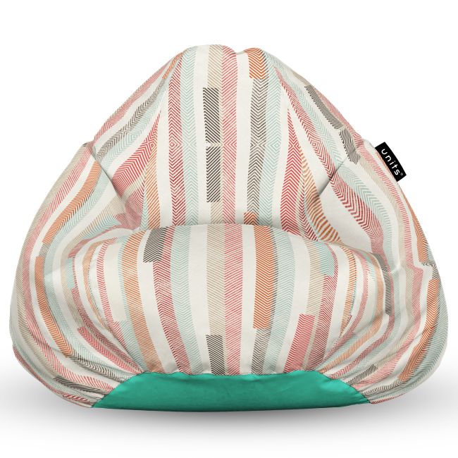 Fotoliu Units Puf Bean Bag tip para L, impermeabil, indoor/outdoor, sac interior, cu maner, 80 x 80 x 60 cm, model multicolor vertical BEANUNB-PR-L-EXT-045