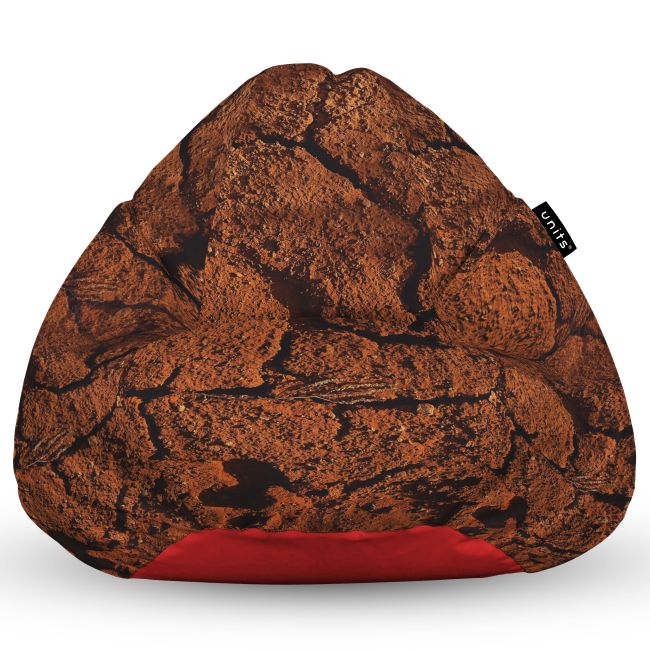Fotoliu Units Puf Bean Bag tip para L, impermeabil, indoor/outdoor, sac interior, cu maner, 80 x 80 x 60 cm, pamant BEANUNB-PR-L-EXT-040