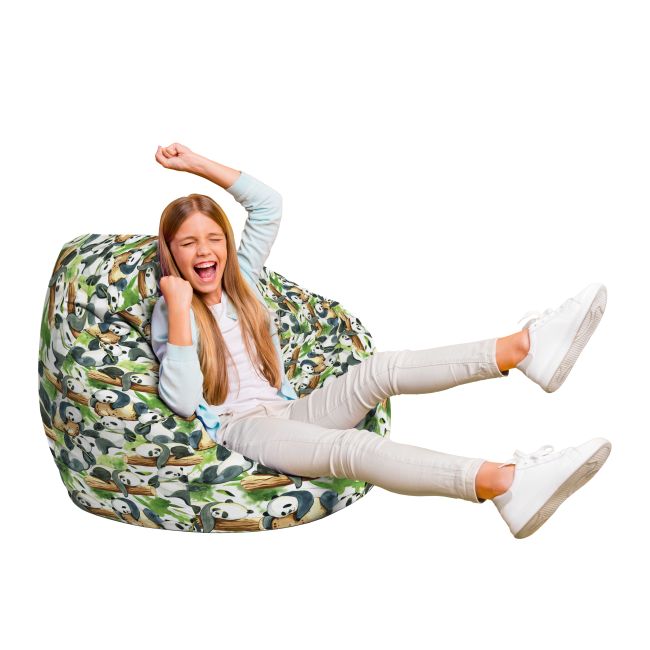 Fotoliu Units Puf Bean Bag tip para L, impermeabil, indoor/outdoor, sac interior, cu maner, 80 x 80 x 60 cm, panda BEANUNB-PR-L-EXT-136