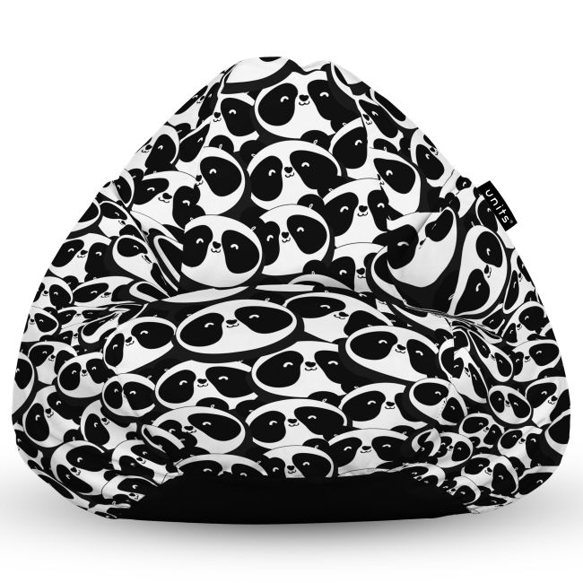 Fotoliu Units Puf Bean Bag tip para L, impermeabil, indoor/outdoor, sac interior, cu maner, 80 x 80 x 60 cm, panda pack BEANUNB-PR-L-EXT-142