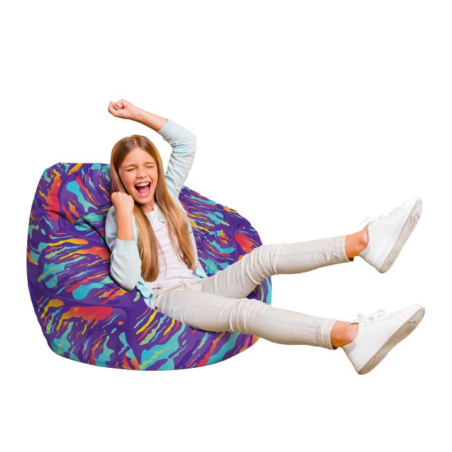 Fotoliu Units Puf Bean Bag tip para L, impermeabil, indoor/outdoor, sac interior, cu maner, 80 x 80 x 60 cm, retro lava BEANUNB-PR-L-EXT-011