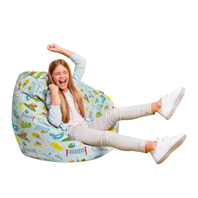Fotoliu Units Puf Bean Bag tip para L, impermeabil, indoor/outdoor, sac interior, cu maner, 80 x 80 x 60 cm, sporturi in aer liber BEANUNB-PR-L-EXT-091