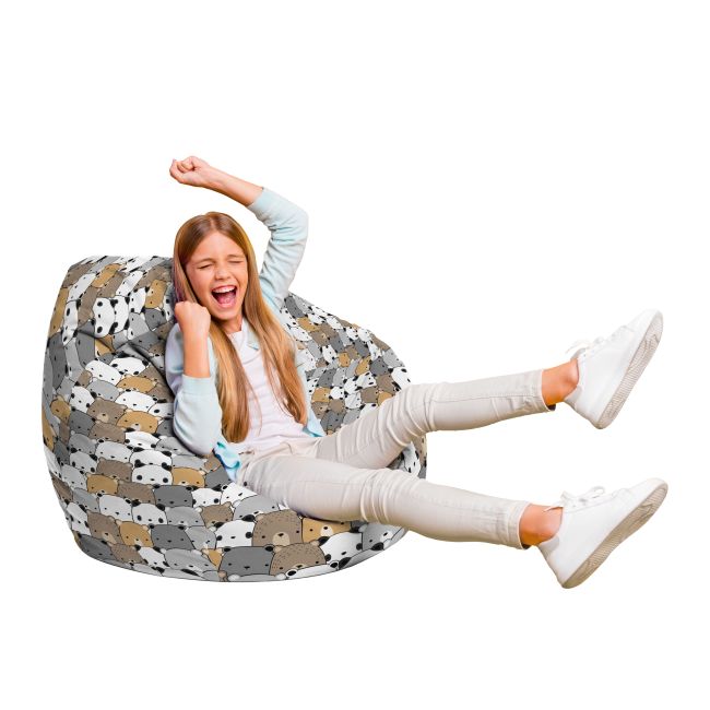 Fotoliu Units Puf Bean Bag tip para L, impermeabil, indoor/outdoor, sac interior, cu maner, 80 x 80 x 60 cm, ursuleti maro BEANUNB-PR-L-EXT-135