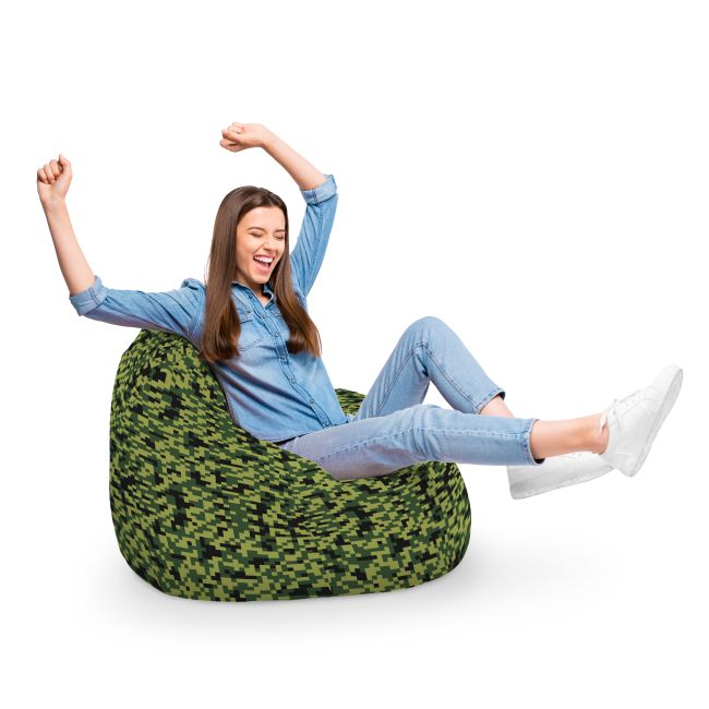 Fotoliu Units Puf Bean Bag tip para XL, impermeabil, indoor/outdoor, sac interior, cu maner, 90 x 85 x 65 cm, Minecraft BEANUNB-PR-XL-EXT-047