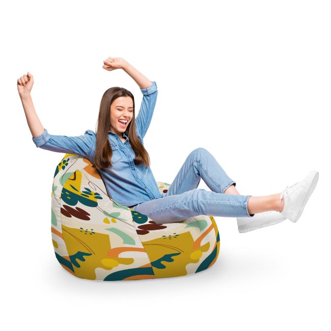 Fotoliu Units Puf Bean Bag tip para XL, impermeabil, indoor/outdoor, sac interior, cu maner, 90 x 85 x 65 cm, abstract jungle BEANUNB-PR-XL-EXT-030