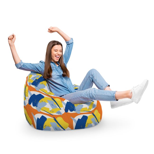 Fotoliu Units Puf Bean Bag tip para XL, impermeabil, indoor/outdoor, sac interior, cu maner, 90 x 85 x 65 cm, abstract retro BEANUNB-PR-XL-EXT-012