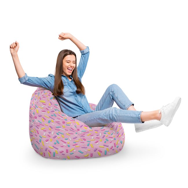 Fotoliu Units Puf Bean Bag tip para XL, impermeabil, indoor/outdoor, sac interior, cu maner, 90 x 85 x 65 cm, glazed sprinkle BEANUNB-PR-XL-EXT-055