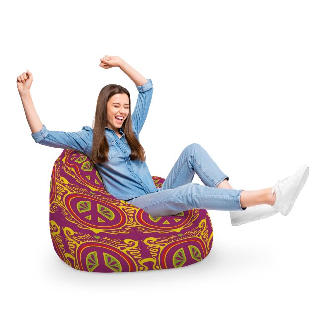 Fotoliu Units Puf Bean Bag tip para XL, impermeabil, indoor/outdoor, sac interior, cu maner, 90 x 85 x 65 cm, hippie groove BEANUNB-PR-XL-EXT-041