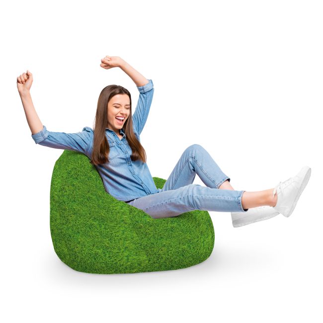 Fotoliu Units Puf Bean Bag tip para XL, impermeabil, indoor/outdoor, sac interior, cu maner, 90 x 85 x 65 cm, iarba verde BEANUNB-PR-XL-EXT-035