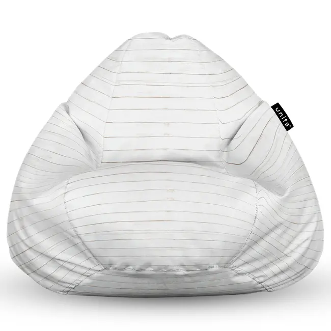 Fotoliu Units Puf Bean Bag tip para XL, impermeabil, indoor/outdoor, sac interior, cu maner, 90 x 85 x 65 cm, lemn alb BEANUNB-PR-XL-EXT-003