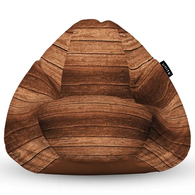 Fotoliu Units Puf Bean Bag tip para XL, impermeabil, indoor/outdoor, sac interior, cu maner, 90 x 85 x 65 cm, lemn maro BEANUNB-PR-XL-EXT-002