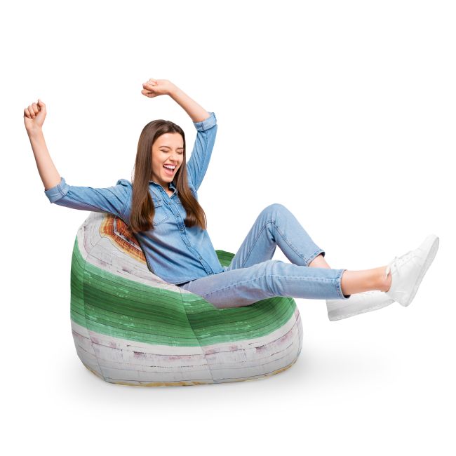 Fotoliu Units Puf Bean Bag tip para XL, impermeabil, indoor/outdoor, sac interior, cu maner, 90 x 85 x 65 cm, lemn vopsit BEANUNB-PR-XL-EXT-013