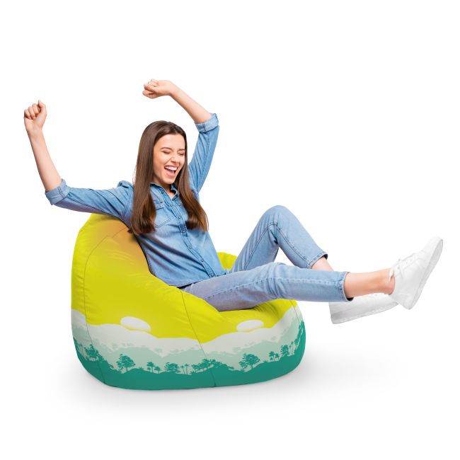 Fotoliu Units Puf Bean Bag tip para XL, impermeabil, indoor/outdoor, sac interior, cu maner, 90 x 85 x 65 cm, tropical BEANUNB-PR-XL-EXT-025