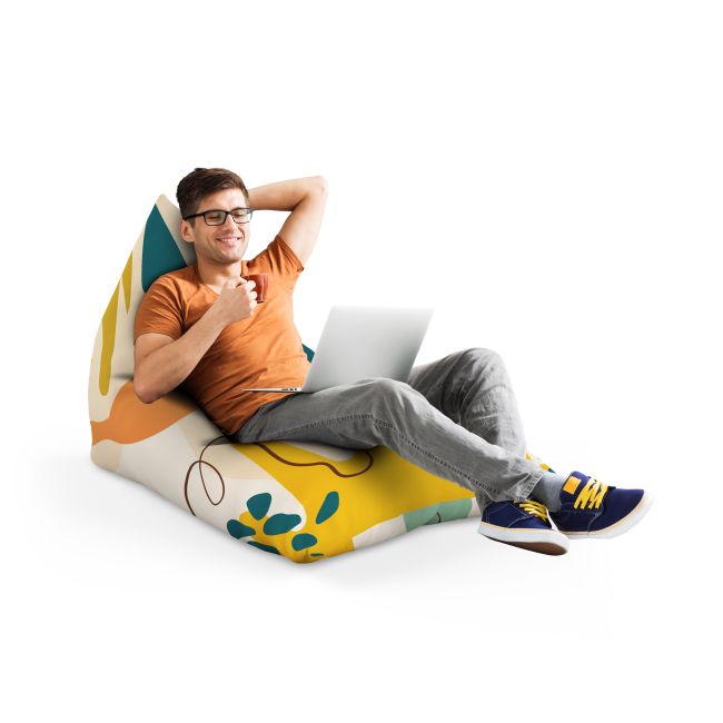 Fotoliu Units Puf Bean Bag tip Lounge, impermeabil, indoor/outdoor, sac interior, cu maner, 155 x 83 x 65 cm, abstract jungle BEANUNB-LGA-L-EXT-030
