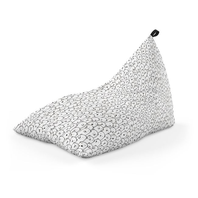 Fotoliu Units Puf Bean Bag tip Lounge, impermeabil, indoor/outdoor, sac interior, cu maner, 155 x 83 x 65 cm, alb cu ursi BEANUNB-LGA-L-EXT-038