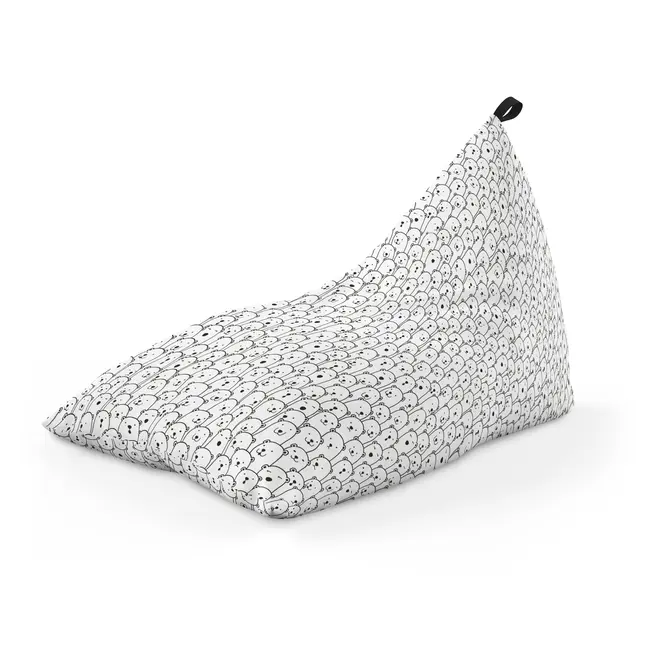 Fotoliu Units Puf Bean Bag tip Lounge, impermeabil, indoor/outdoor, sac interior, cu maner, 155 x 83 x 65 cm, alb cu ursi BEANUNB-LGA-L-EXT-038
