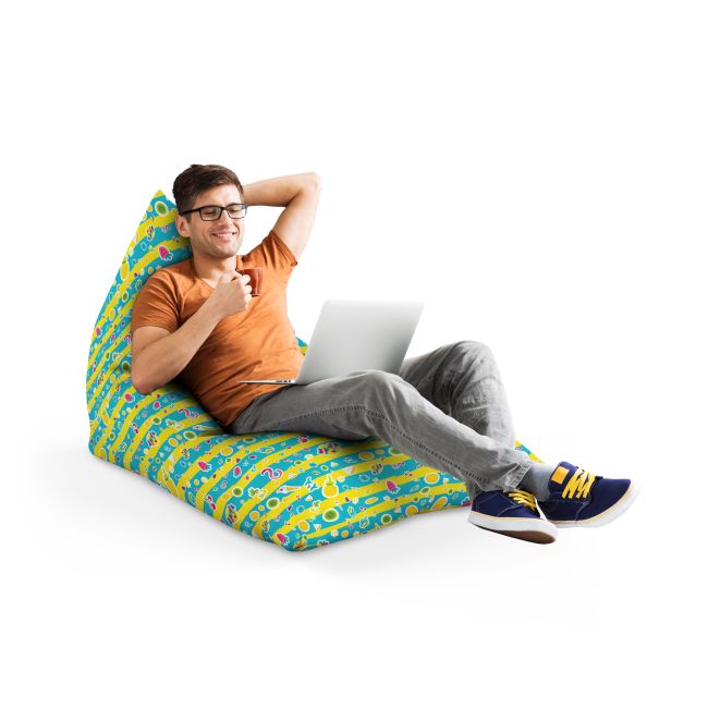 Fotoliu Units Puf Bean Bag tip Lounge, impermeabil, indoor/outdoor, sac interior, cu maner, 155 x 83 x 65 cm, candies fundal in dungi BEANUNB-LGA-L-EXT-063