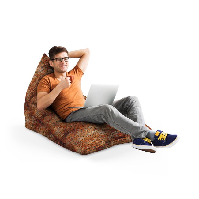 Fotoliu Units Puf Bean Bag tip Lounge, impermeabil, indoor/outdoor, sac interior, cu maner, 155 x 83 x 65 cm, caramizi BEANUNB-LGA-L-EXT-014