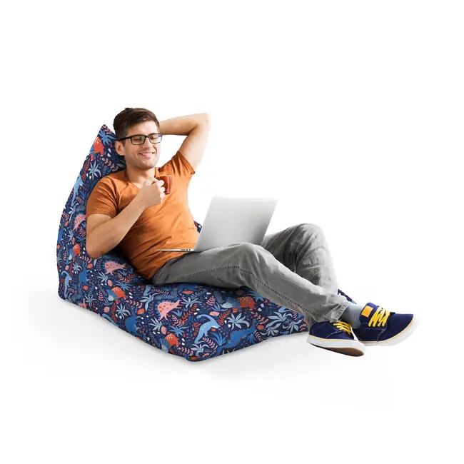 Fotoliu Units Puf Bean Bag tip Lounge, impermeabil, indoor/outdoor, sac interior, cu maner, 155 x 83 x 65 cm, dinozauri nocturni BEANUNB-LGA-L-EXT-112