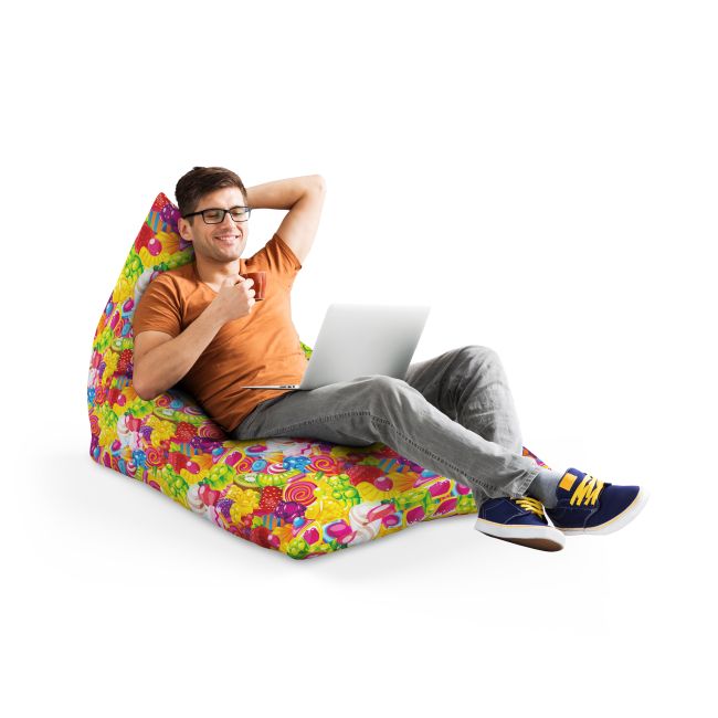 Fotoliu Units Puf Bean Bag tip Lounge, impermeabil, indoor/outdoor, sac interior, cu maner, 155 x 83 x 65 cm, fruits candy BEANUNB-LGA-L-EXT-059