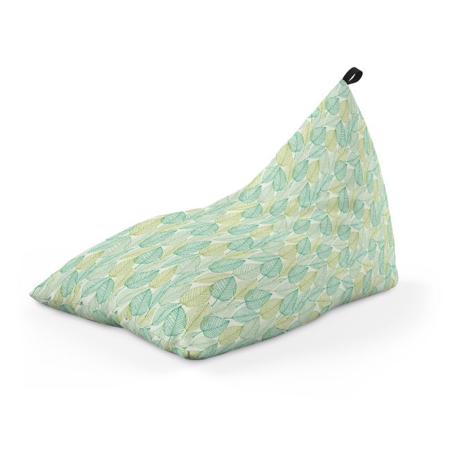 Fotoliu Units Puf Bean Bag tip Lounge, impermeabil, indoor/outdoor, sac interior, cu maner, 155 x 83 x 65 cm, frunze verzi si galbene BEANUNB-LGA-L-EXT-017
