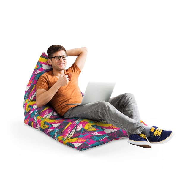 Fotoliu Units Puf Bean Bag tip Lounge, impermeabil, indoor/outdoor, sac interior, cu maner, 155 x 83 x 65 cm, graffiti abstract grunge BEANUNB-LGA-L-EXT-098