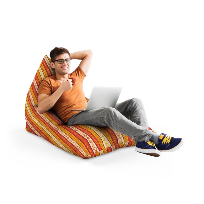 Fotoliu Units Puf Bean Bag tip Lounge, impermeabil, indoor/outdoor, sac interior, cu maner, 155 x 83 x 65 cm, hieroglife egiptene BEANUNB-LGA-L-EXT-039
